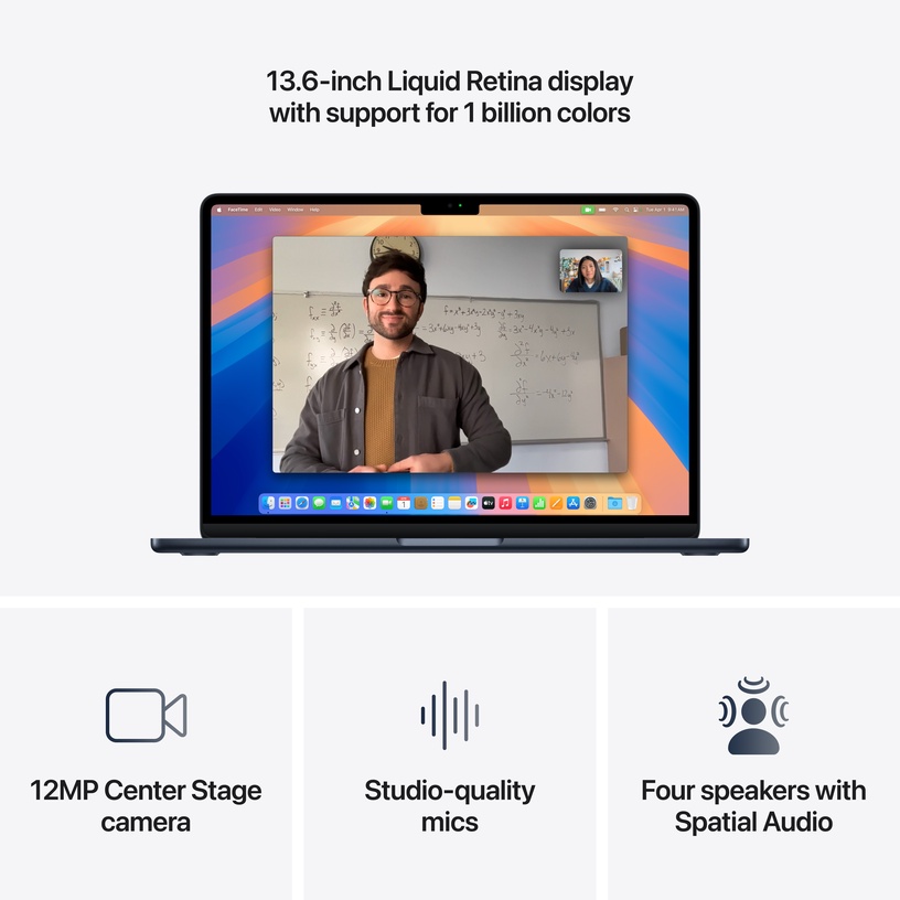 Sülearvuti Apple MacBook Air 13, M4, 16 GB, 256 GB, 13.6 ", 8-Core GPU, midnight, inglise (int)