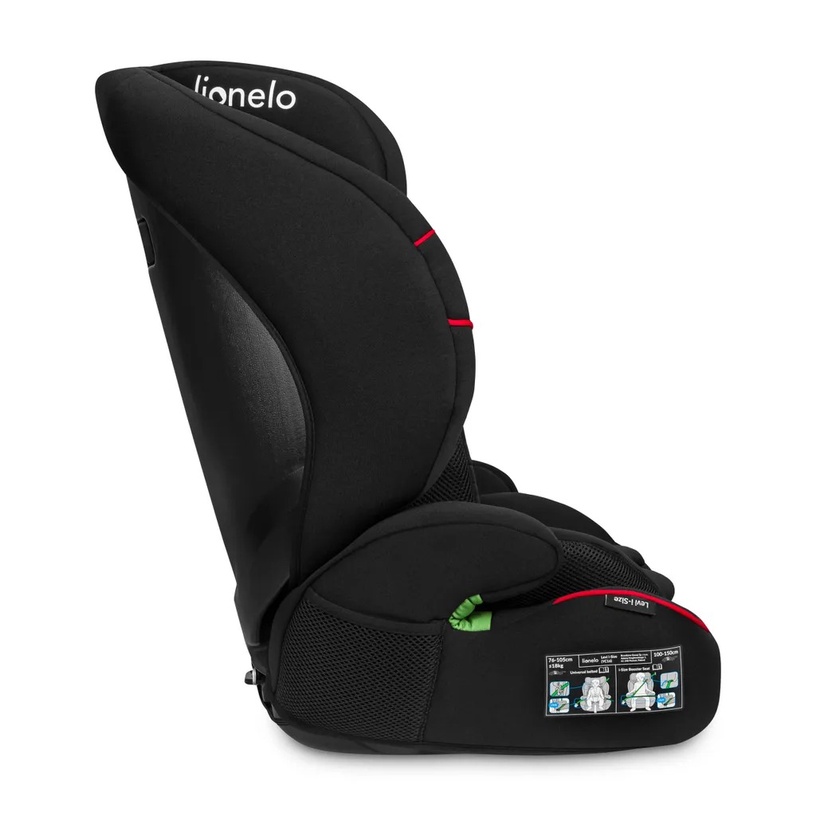 Turvatool Lionelo Levi i-Size, must/punane, 9 - 36 kg