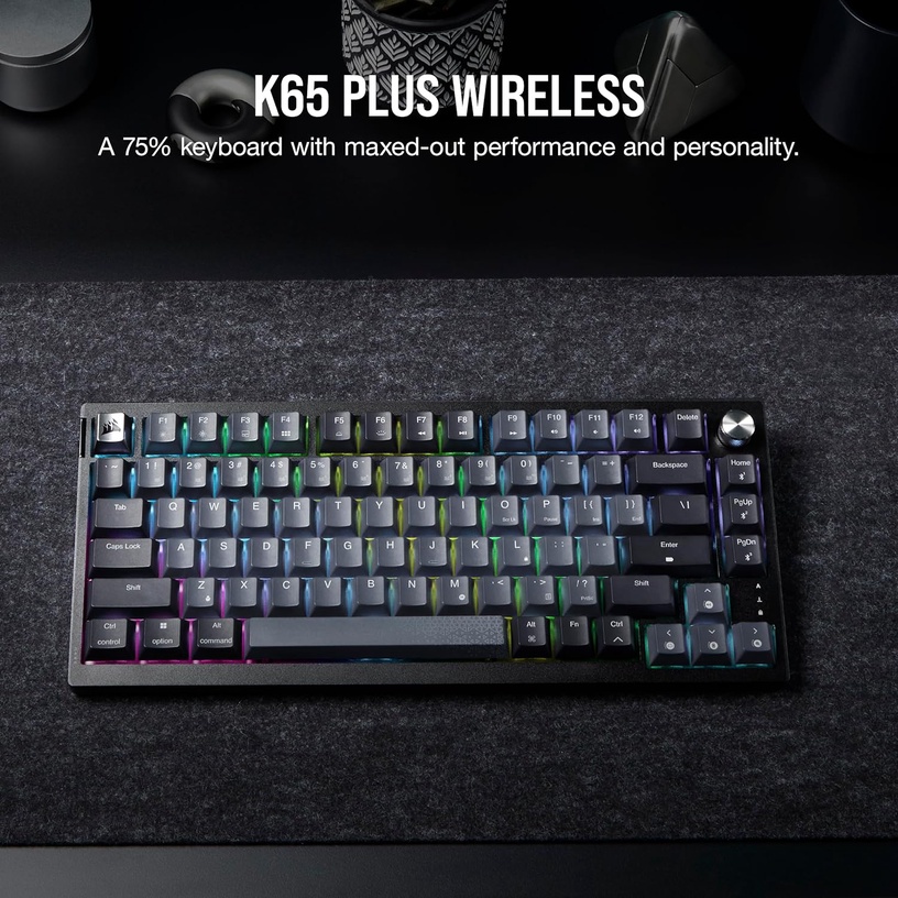 Клавиатура Corsair K65 Plus Corsair MLX Red, Английский (US), черный/серый, беспроводная