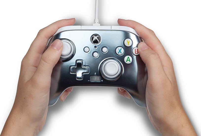 Игровой контроллер PowerA Enhanced Metallic Ice Wired Controller for Nintendo Switch, серебристый