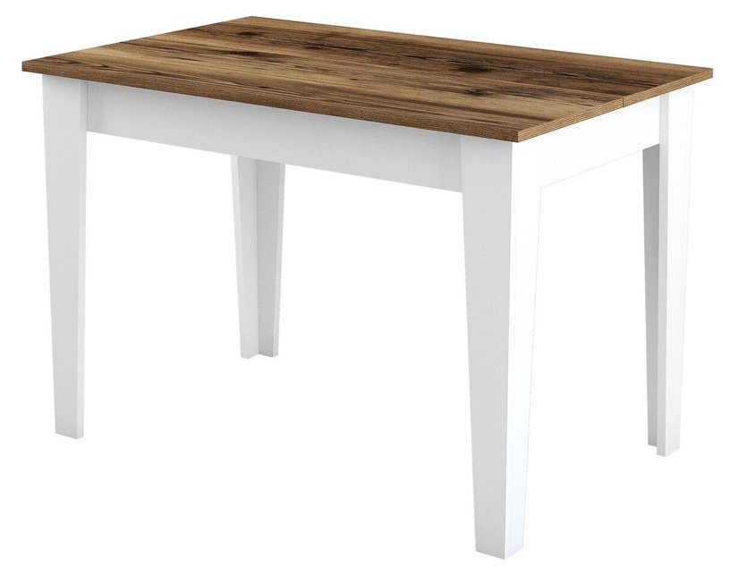 Söögilaud Kalune Design Kiev 511, valge/pähklipuu/tumepruun, 72 cm x 110 cm x 75 cm