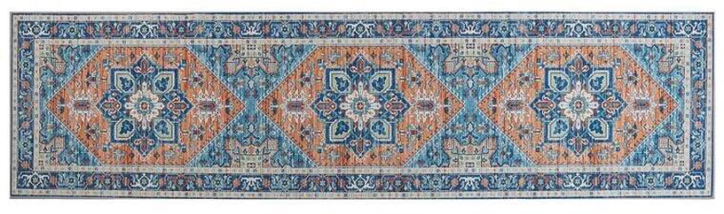 Koridorivaip Beliani Ritapuram, sinine/oranž/beež, 300 cm x 80 cm