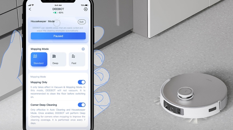 Robottolmuimeja Ecovacs Deebot T20 Omni, valge