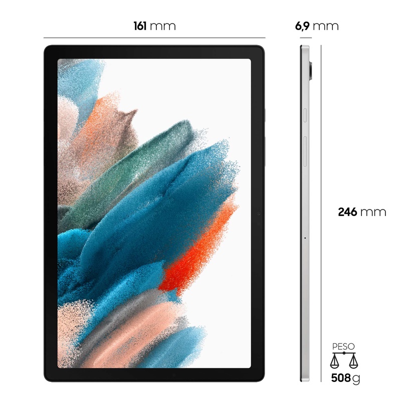 Tahvelarvuti Samsung Galaxy Tab A8 10.5 Wi-Fi, 10.5", 4GB/64GB, 4G, hõbe