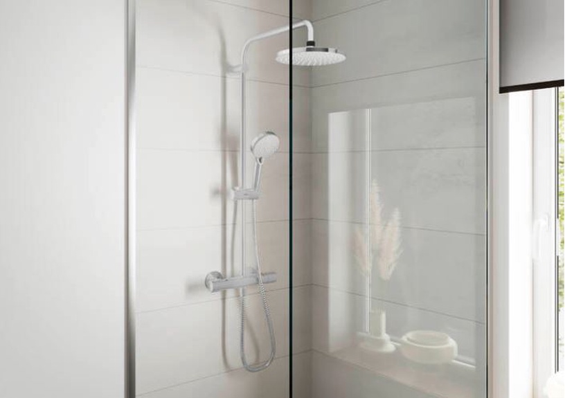 Душевой набор с термостатическим смесителем Hansgrohe Vernis, хромовый