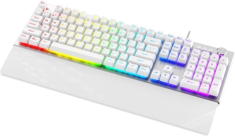 Клавиатура Krux Frost Silver-White RGB, EN, белый