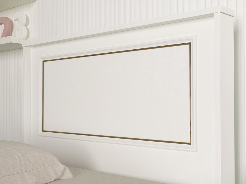 Gulta vienvietīga Kalune Design Ravenna, 90 x 190 cm, zelta/balta, bez matrača