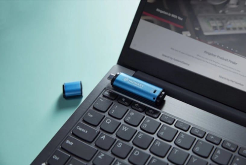 USB zibatmiņa Kingston IronKey Vault Privacy 50, zila, 128 GB