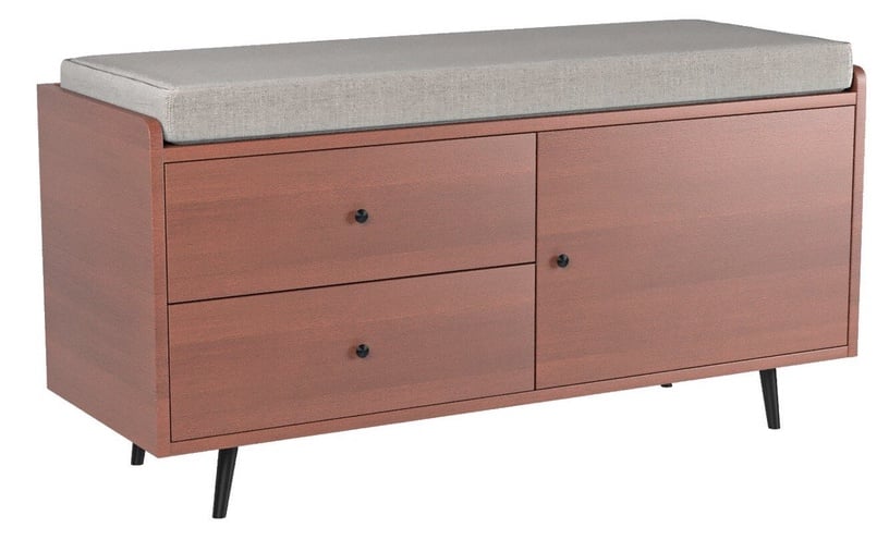 Тумбa для обуви Kalune Design Lara, кремовый/ореховый, 120 см x 45 см x 65 см