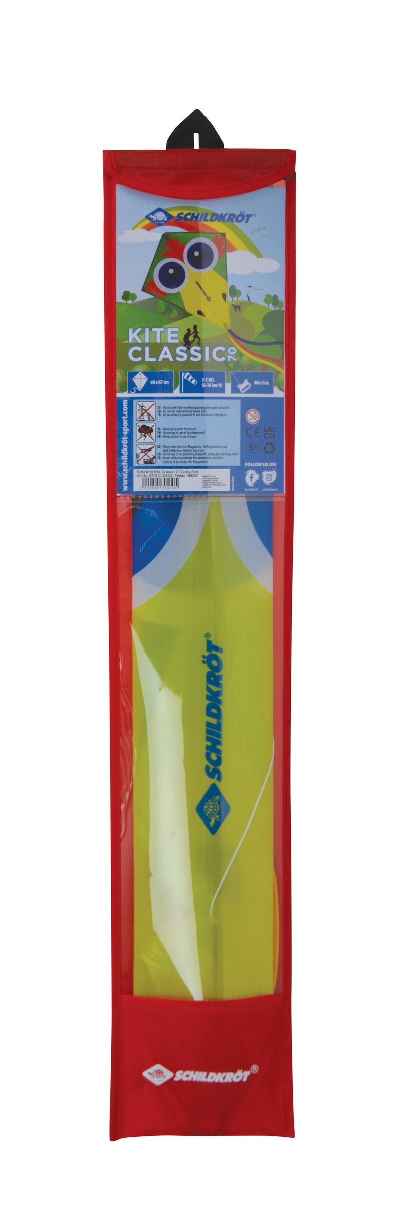 Воздушный змей Schildkrot Classic Kite CrazyBird, 70 см, многоцветный