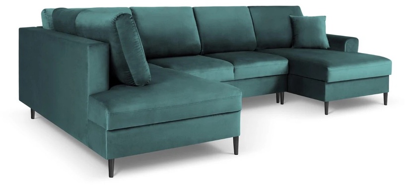 Dīvāngulta Micadoni Home Moghan Velvet Panoramic, zaļa, kreisais, 313 x 194 cm x 88 cm