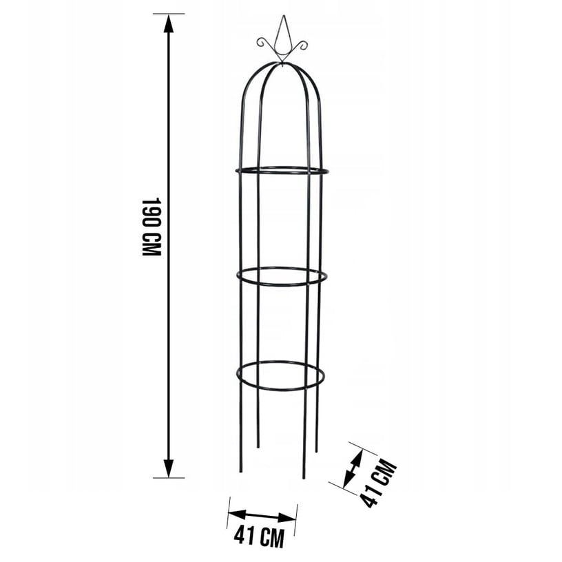 Auga atbalsts PERG-N0309, 190 cm x 40 cm, 40 cm, metāls, tumši zaļa