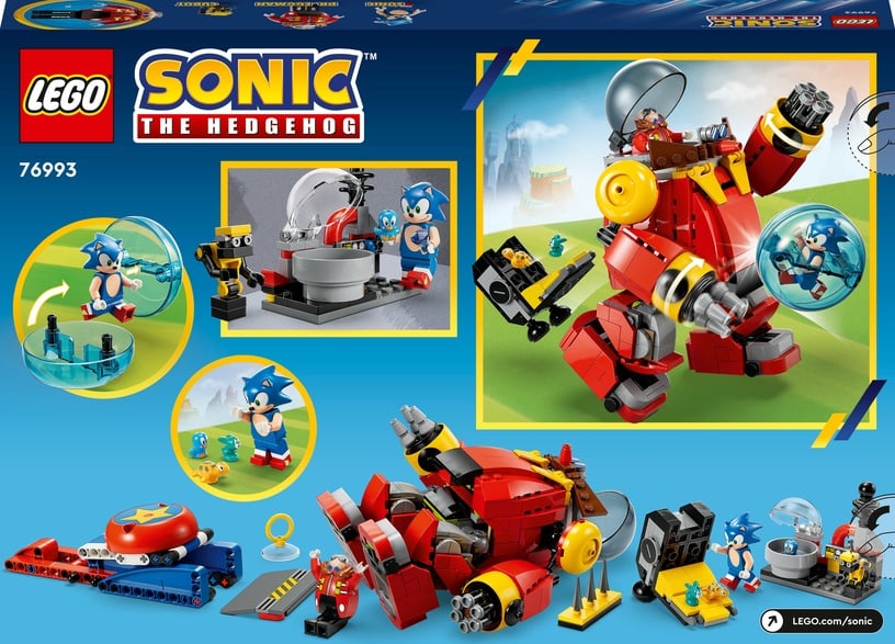 Konstruktors LEGO® Sonic the Hedgehog™ Sonic pret Dr. Eggman robotu Death Egg 76993, 615 gab.