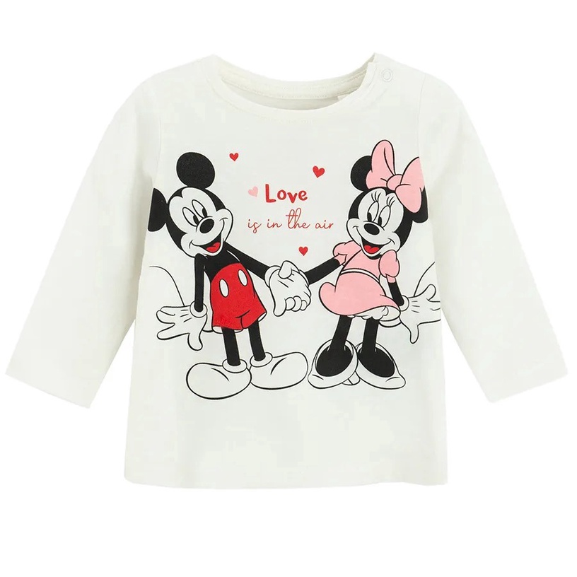 Krekls ar garām piedurknēm, klasisks, meitenēm Cool Club Minnie Mouse LCG2800417, krēmkrāsa, 62 cm