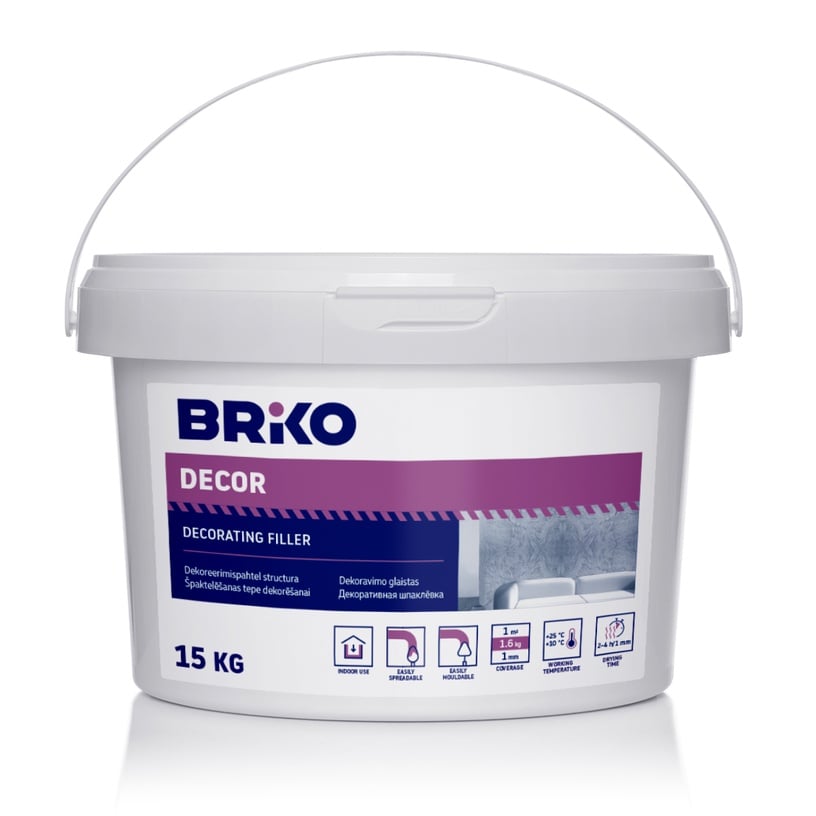 Pahtel Briko Structura, kasutusvalmis, valge, 15 kg