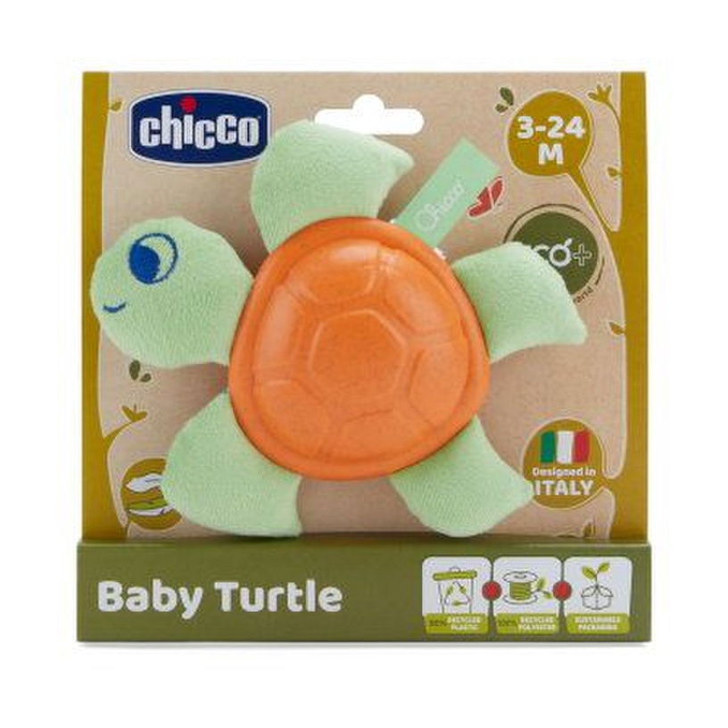 Прорезыватель Chicco Baby Turtle, зеленый/oранжевый