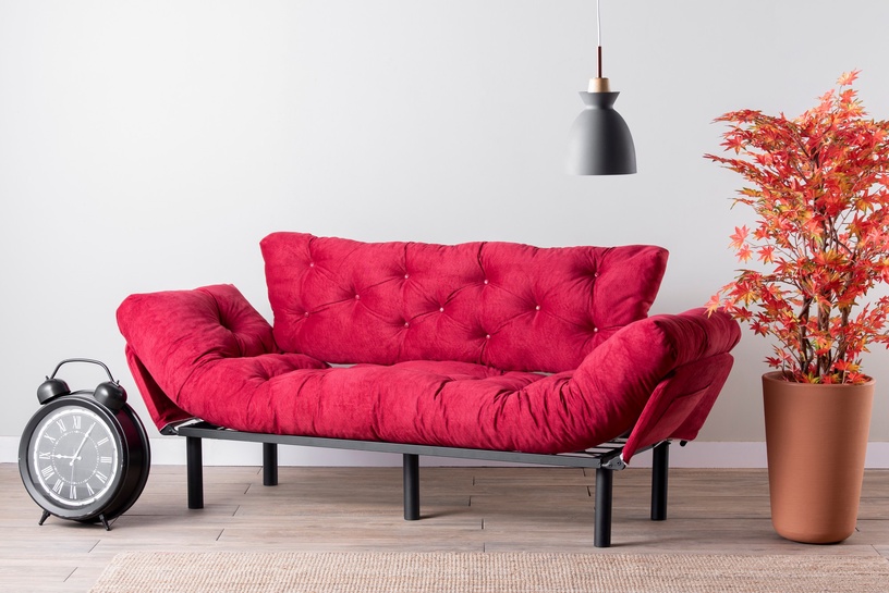 Dīvāns-gulta Hanah Home Nitta Triple, sarkana/rozā, 49 x 227 cm x 75 cm