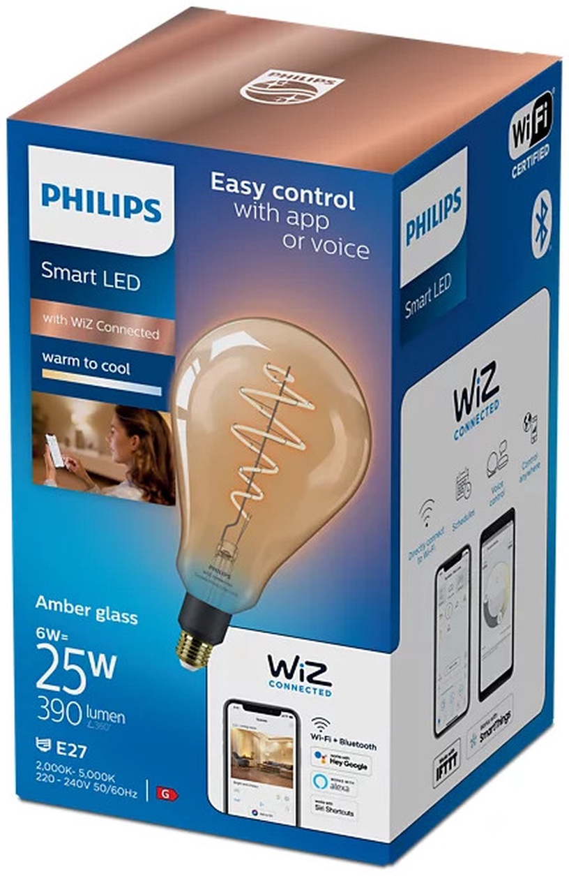 Nutikas pirn Philips Wiz LED, PS160, 2000 - 5000 °K, E27, 6 W, 390 lm