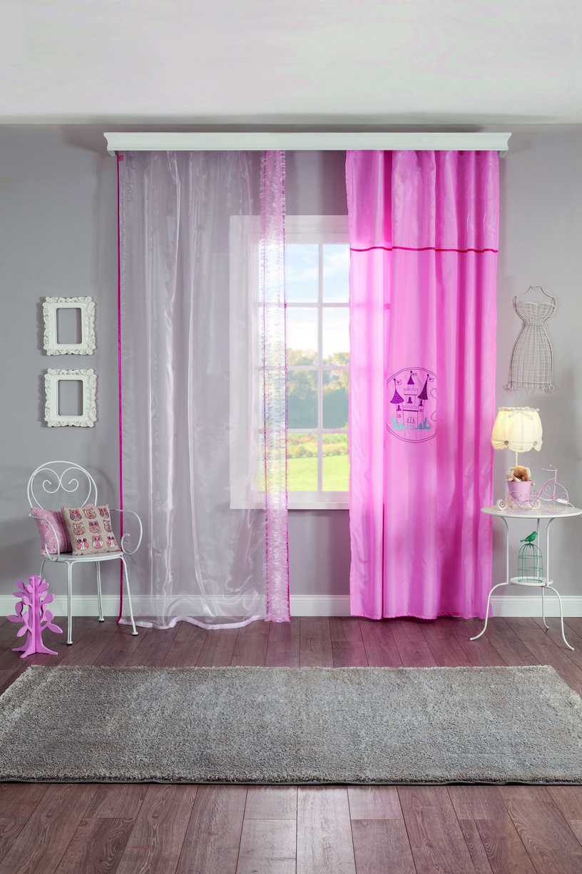 Nakts aizkari Mijolnir Lady Curtain 181CLK8819, balta/rozā, 140 cm x 260 cm