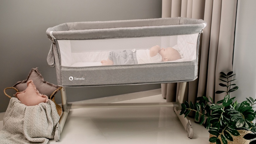 Детская кроватка Lionelo Theo Concrete, серый
