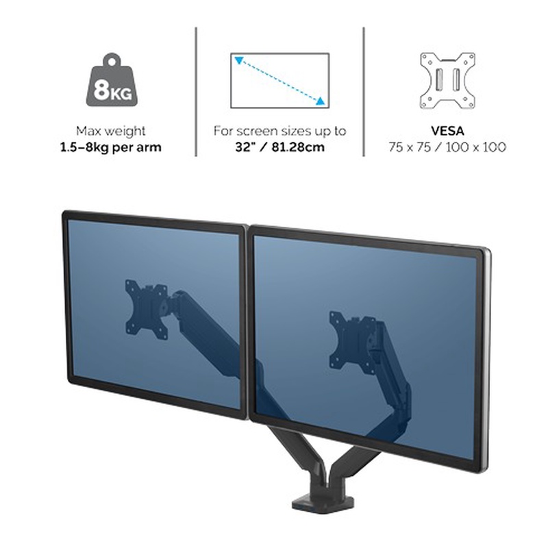 Держатель для монитора Fellowes Platinum, 1-32″, 16 кг