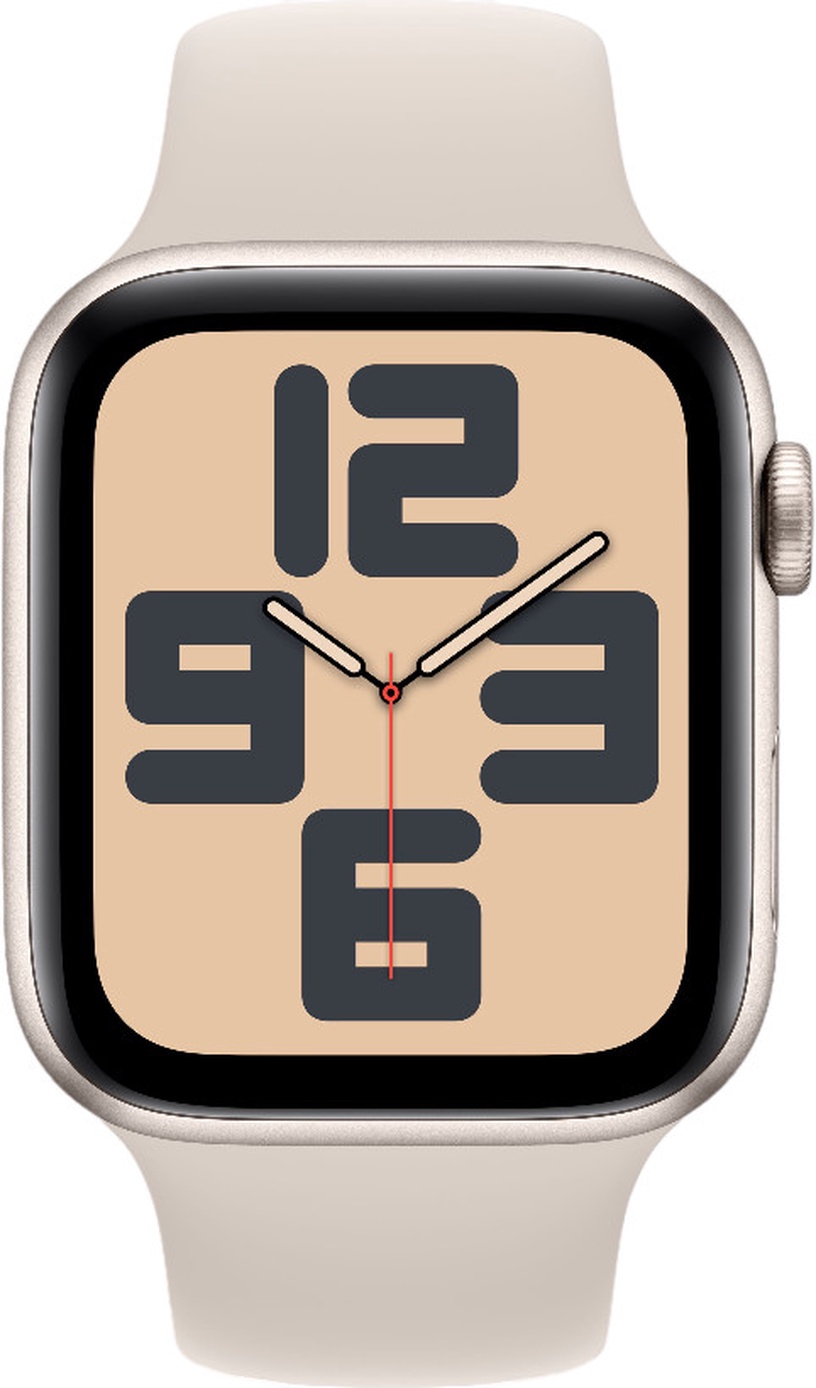 Умные часы Apple Watch SE GPS 44mm Starlight Aluminium Case with Starlight Sport Band - M/L, кремовый