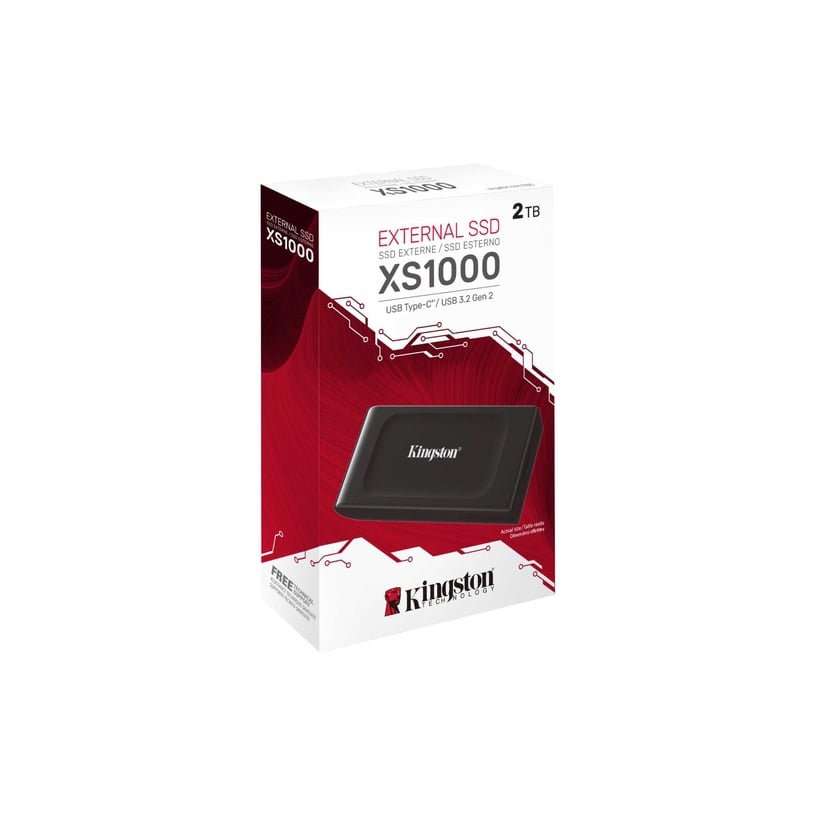 Cietais disks Kingston XS1000, SSD, 2 TB, melna