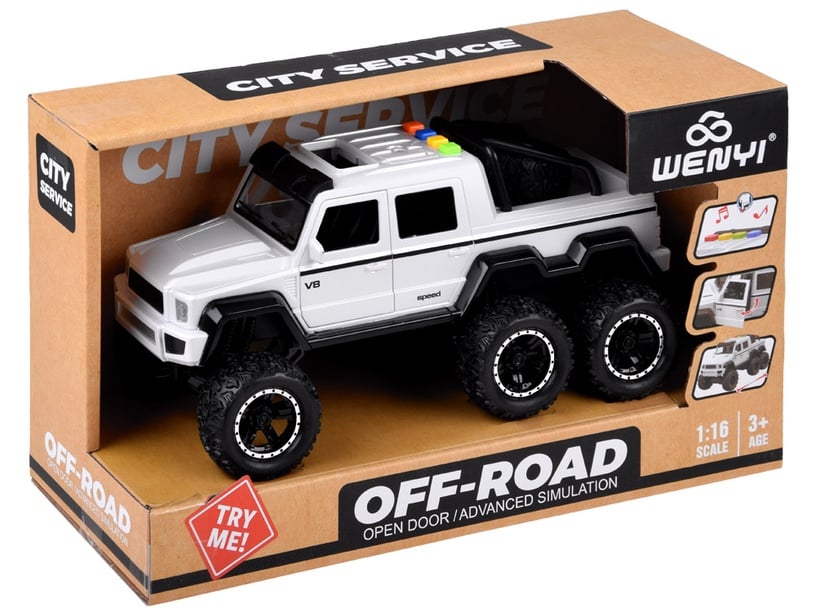 Bērnu rotaļu mašīnīte Wenyi Off-Road ZA4369, 1:16, balta/melna