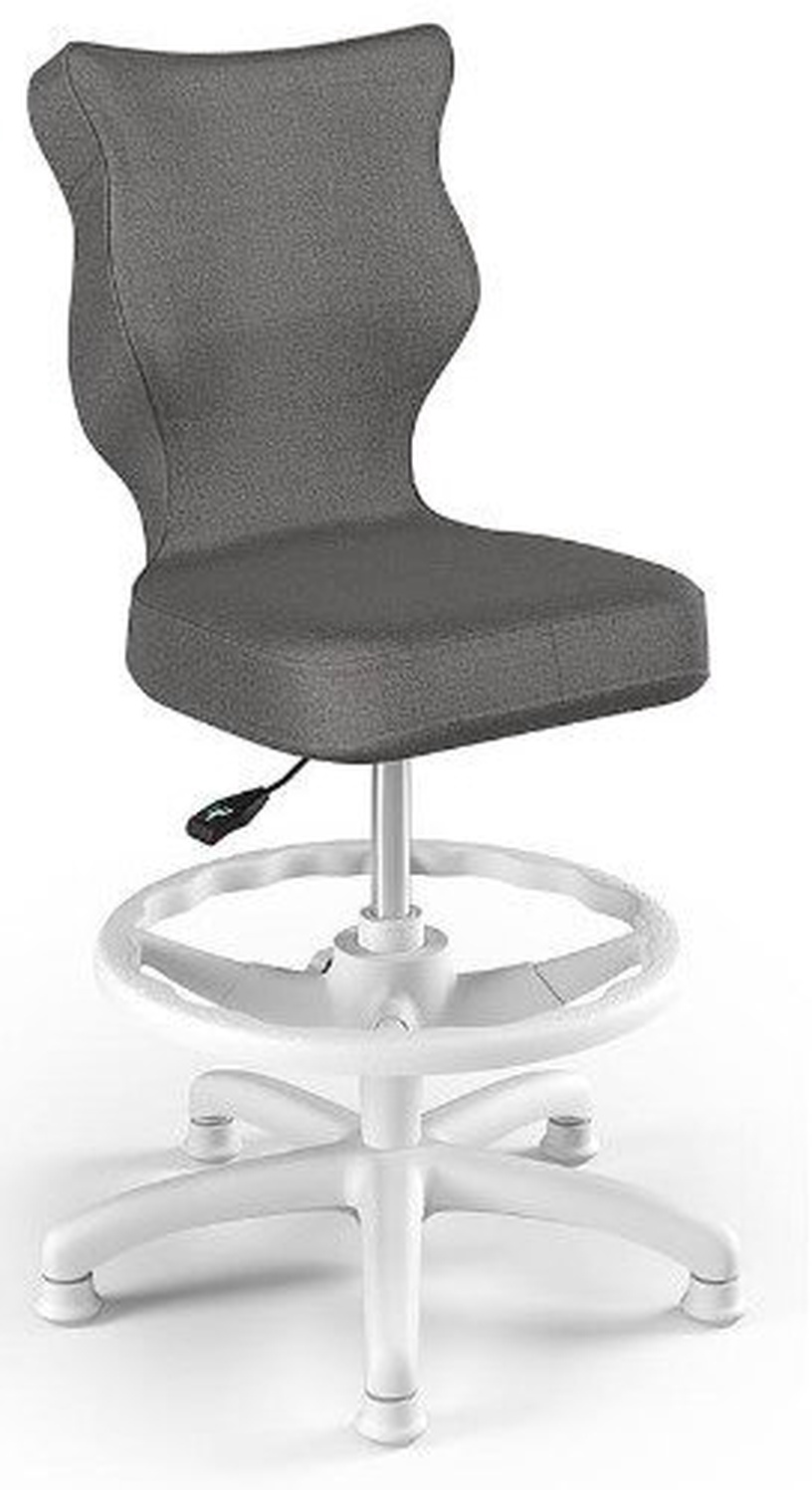 Детский стул с колесиками Petit MT33 Size 3 HC+F, белый/темно-серый, 55 см x 76.5 - 89.5 см