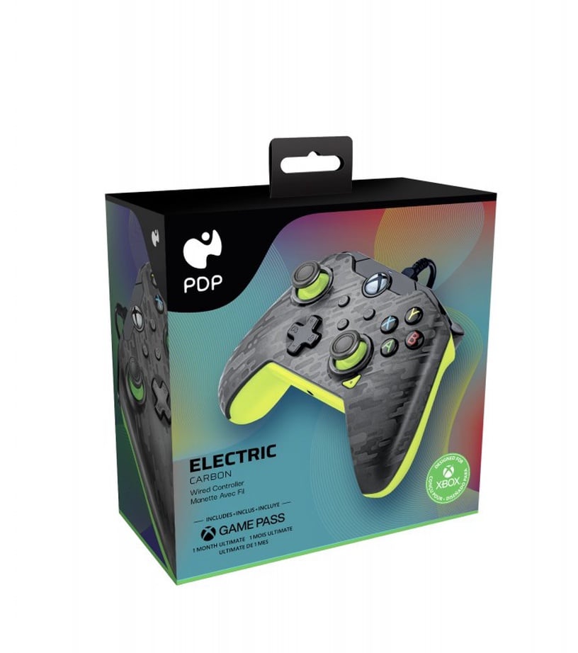 Mängukontroller PDP Xbox X/S & One Electric Carbon, must/hall/heleroheline