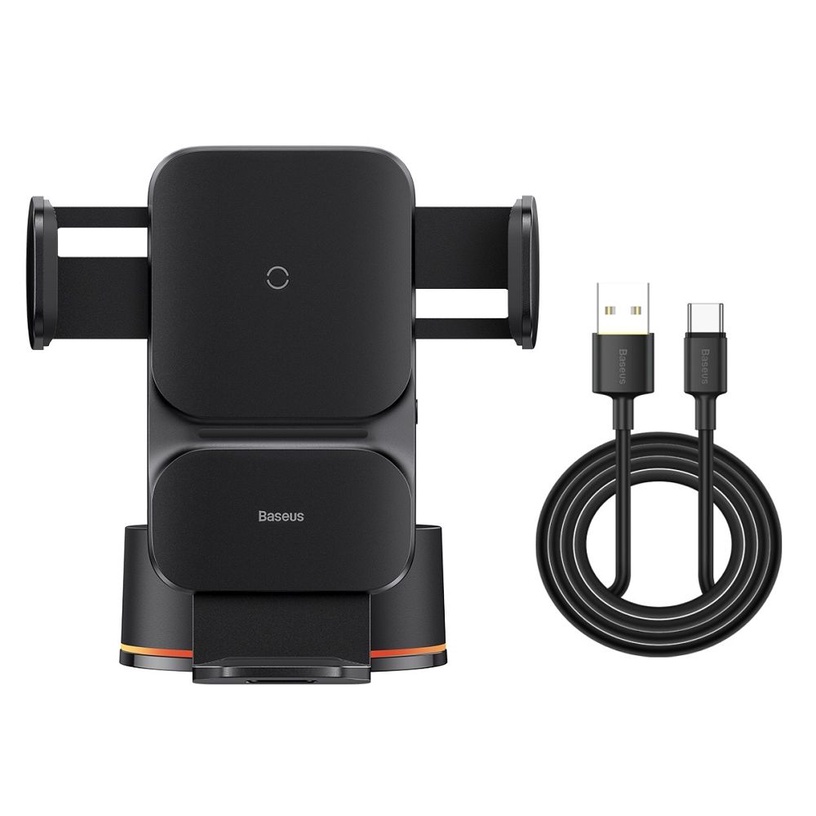 Auto telefona lādētājs Baseus Wisdom CGZX000101, USB Type-C, melna, 15 W