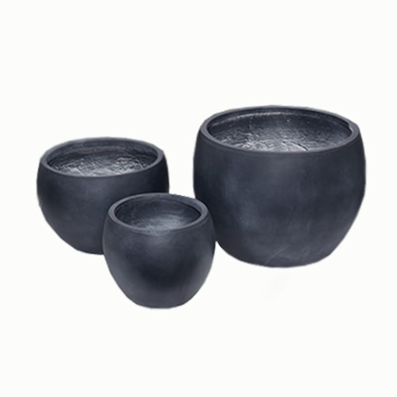 Lillepott DM Grill Sphere M, tsement, 45 cm x 45 cm, must