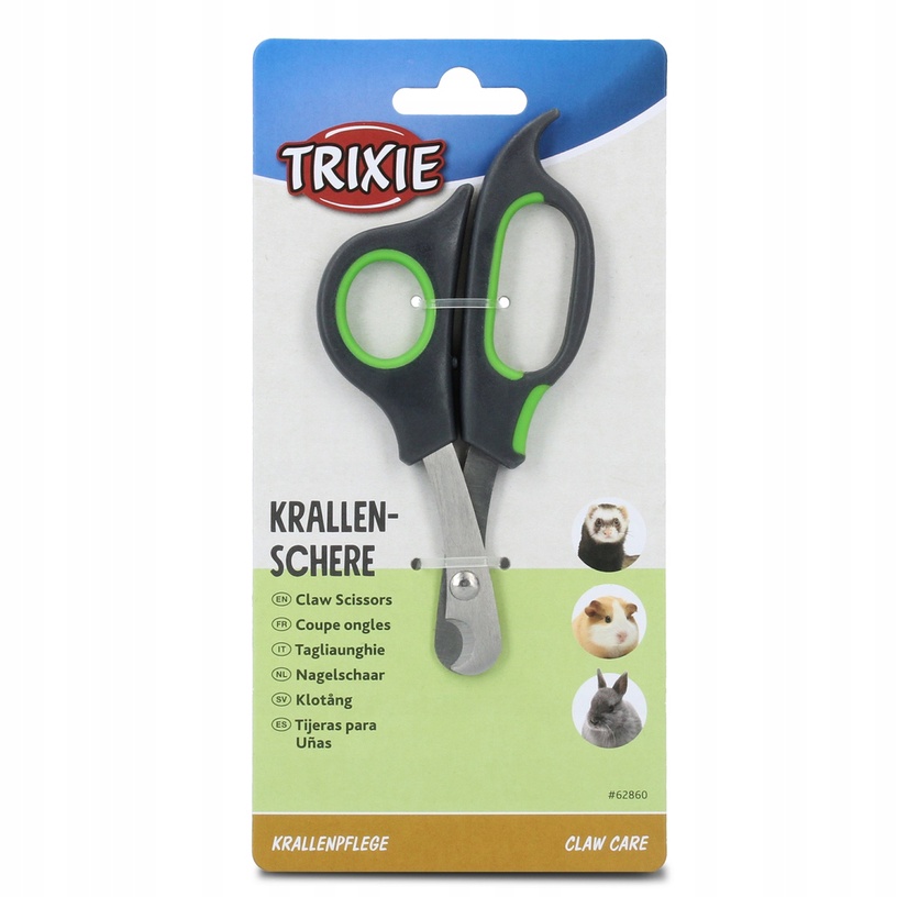 Ножницы для когтей животных Trixie 62860, зеленый/серый
