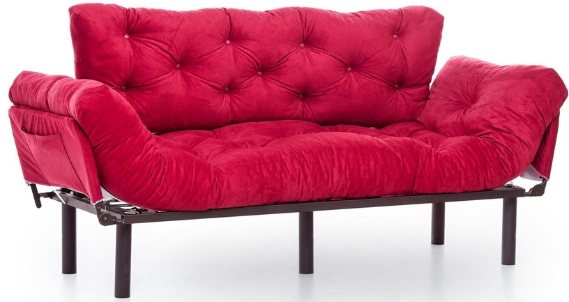 Dīvāns-gulta Hanah Home Nitta Triple, sarkana/rozā, 49 x 227 cm x 75 cm