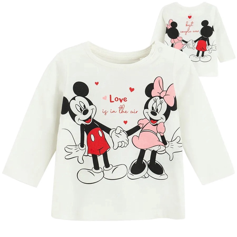 Krekls ar garām piedurknēm, klasisks, meitenēm Cool Club Minnie Mouse LCG2800417, krēmkrāsa, 62 cm