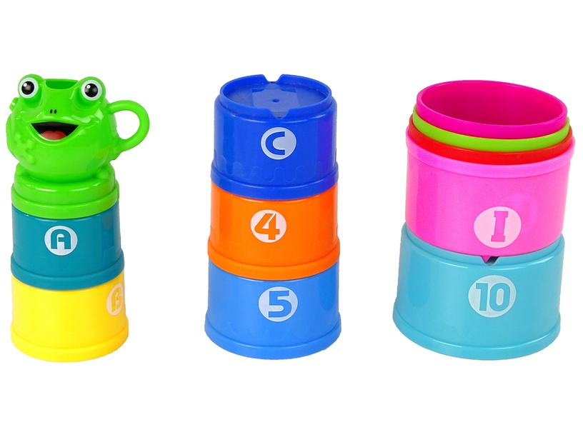 Vannitoa mänguasjade komplekt Lean Toys Pyramid Colourful Numbers & Letters, mitmevärviline, 11 tk
