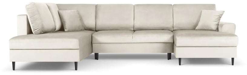 Dīvāngulta Micadoni Home Moghan Velvet Panoramic, gaiši brūna, kreisais, 313 x 194 cm x 88 cm