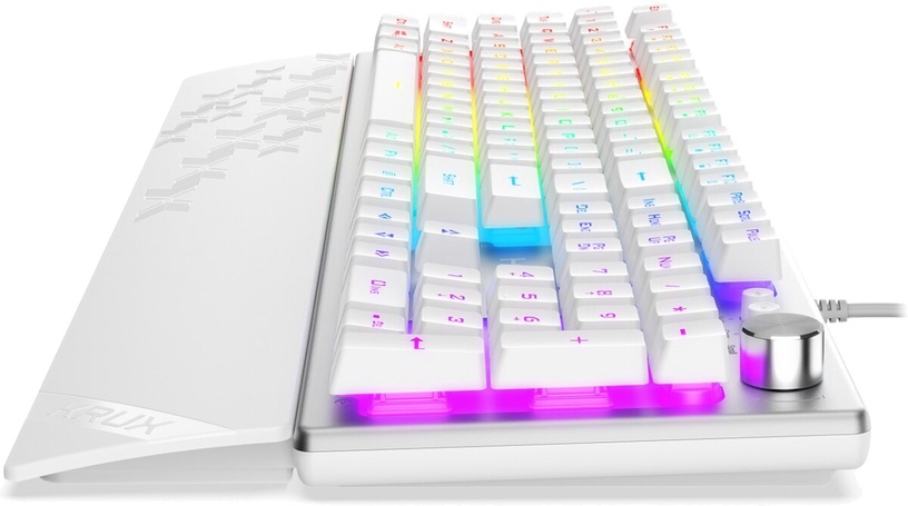 Клавиатура Krux Frost Silver-White RGB, EN, белый