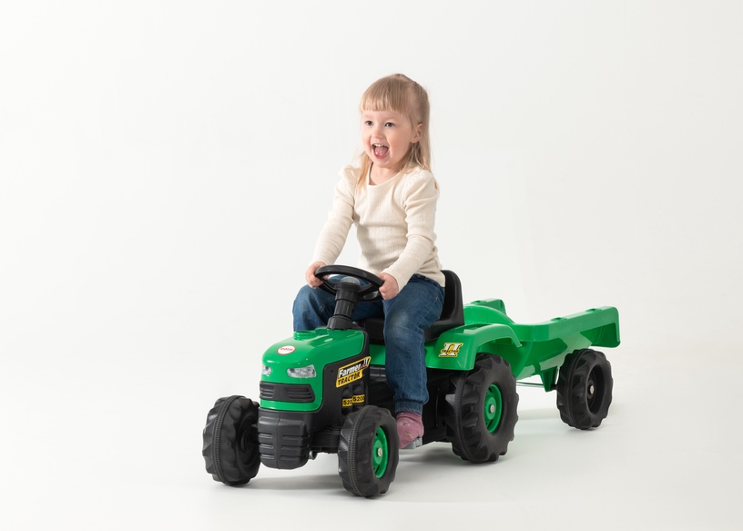 Pedaaltraktor Tractor With Trailer, roheline