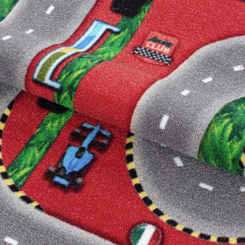 Paklājs iekštelpu Play Racetrack, sarkana, 200 cm x 140 cm