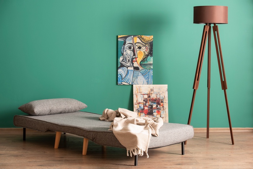 Dīvāns-gulta Hanah Home Folde Single 1-Seat, gaiši pelēka, 80 x 50 cm x 42 cm