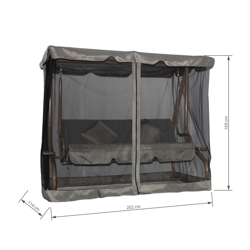 Diivan-kiik Domoletti HC-998D, hall, 202 cm x 114 cm x 169 cm