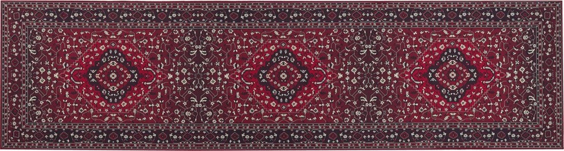Koridorivaip Beliani Vadkadam, valge/must/punane, 300 cm x 80 cm