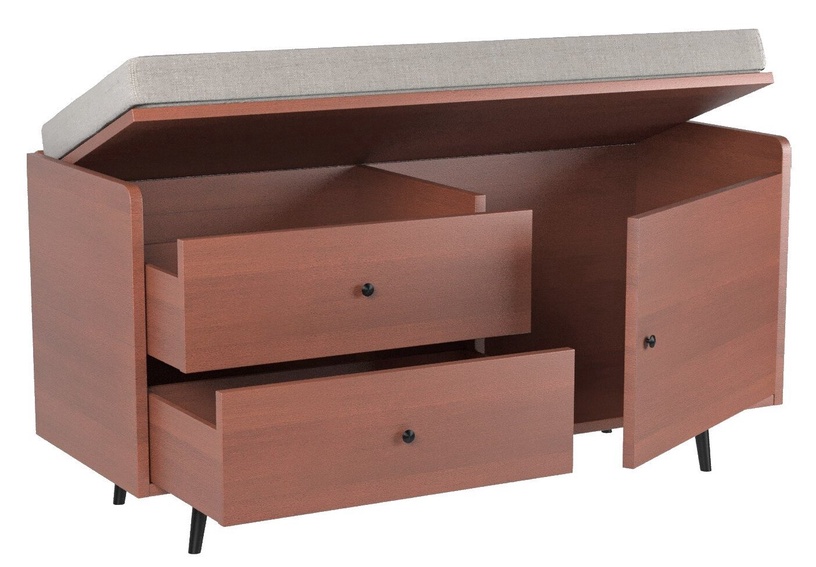 Тумбa для обуви Kalune Design Lara, кремовый/ореховый, 120 см x 45 см x 65 см