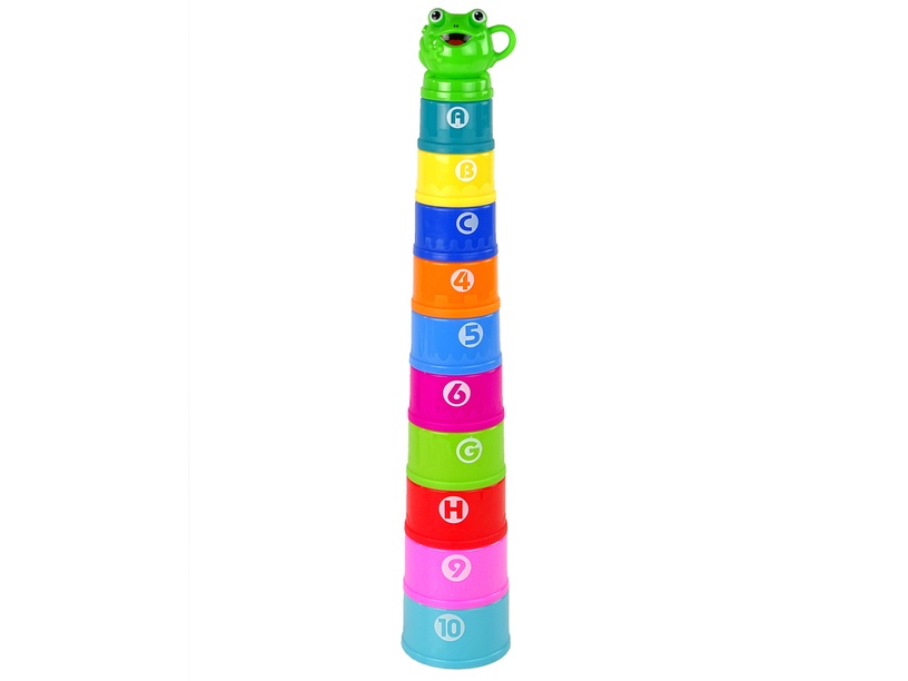 Vannitoa mänguasjade komplekt Lean Toys Pyramid Colourful Numbers & Letters, mitmevärviline, 11 tk