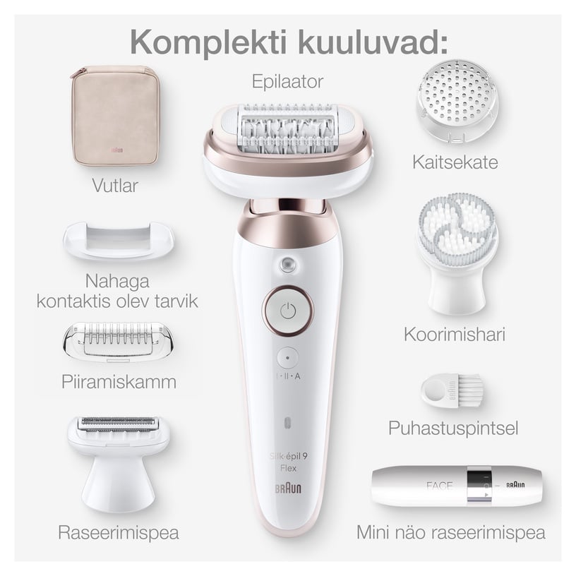 Epilaator Braun Silk•épil 9 Flex SES9-360 3D +FS1000 FACE