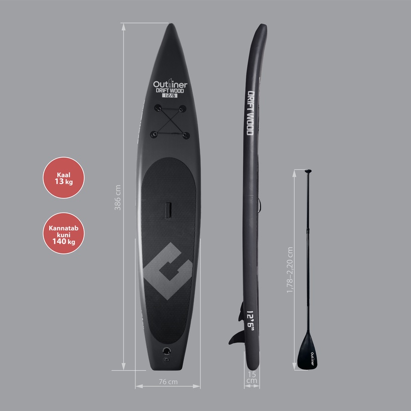 SUP laud Outliner Driftwood Racer, 386 cm
