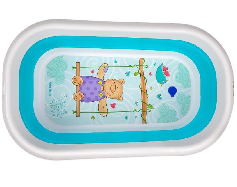 Детская ванночка Milly Mally Foldable Bathtub Aqua, синий/белый, 80 см
