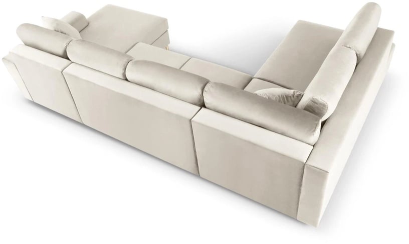 Dīvāngulta Micadoni Home Moghan Velvet Panoramic, gaiši brūna, kreisais, 313 x 194 cm x 88 cm