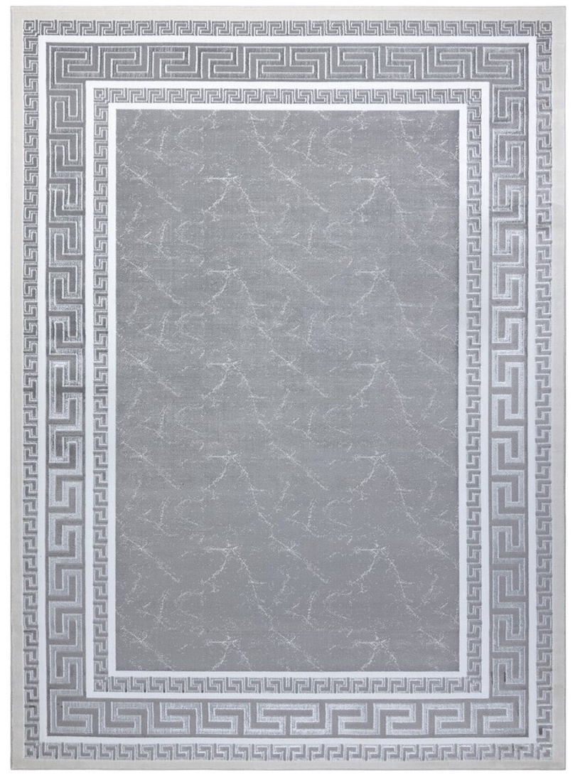 Ковровая дорожка Hakano Mosse Frame 2, белый/серый, 300 см x 60 см